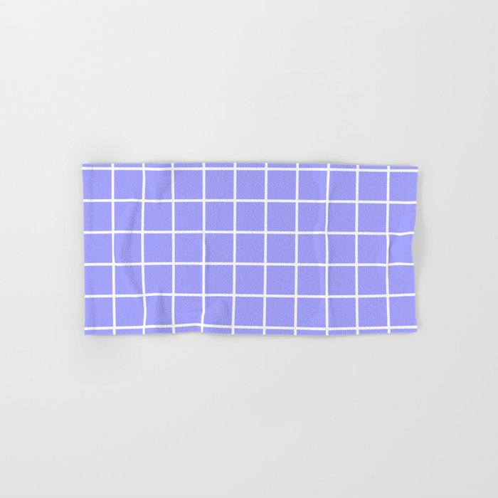 Periwinkle Collection - white grid 1 Hand & Bath Towel