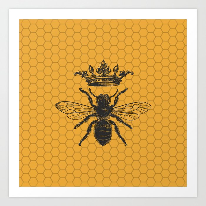 Elegant Rustic Vintage Crown Honey Queen Bee Self-inking Stamp -  Moodthology Papery