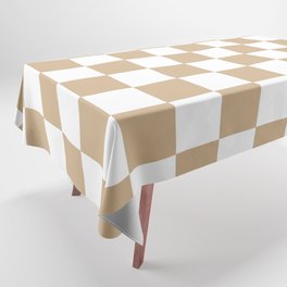 Checkered (Tan & White Pattern) Tablecloth