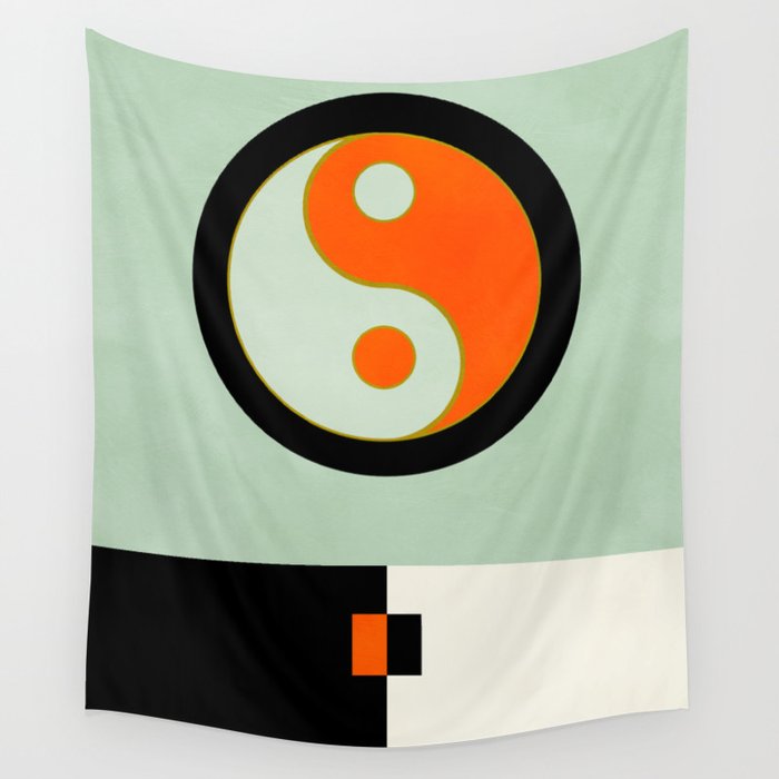 yin yang geometry abstract Wall Tapestry