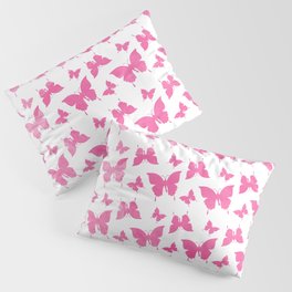 Vintage cute pink watercolor butterflies pattern Pillow Sham
