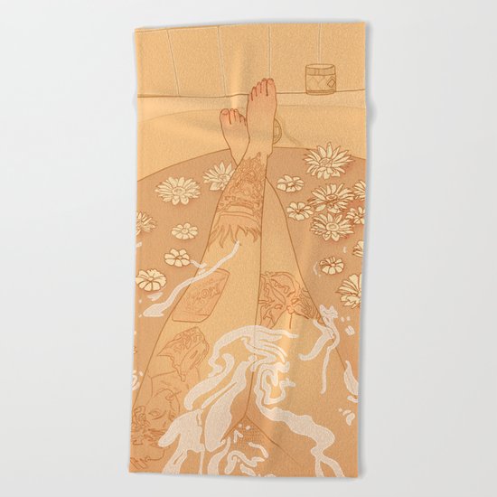 Flower Bath 10 (uncensored version) Beach Towel
