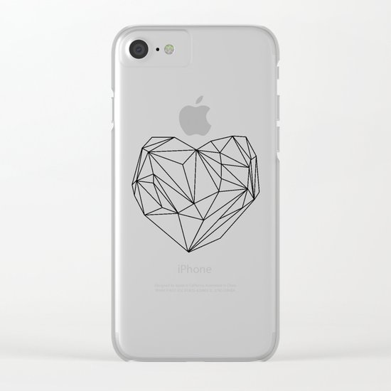 Heart Graphic (black on white) Clear iPhone Case