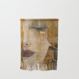 Golden Tears (Freya's Heartache) portrait painting by Gustav Klimt Wall Hanging