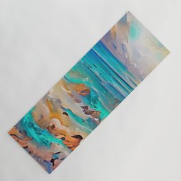 Ocean Sea Beach Coastal Landscape Abstract Watercolor Painting #2 Yoga Mat