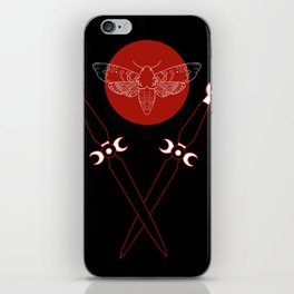 Red Moth Moon iPhone Skin
