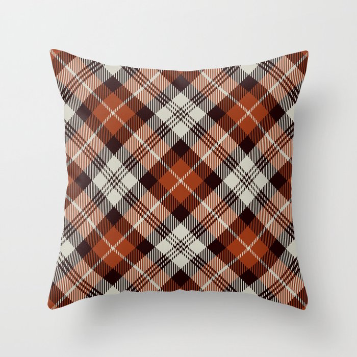 Brown Square Pattern Throw Pillow