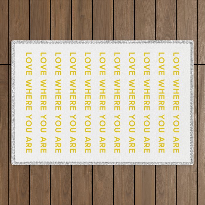 Love Where You Are in Yellow Outdoor Rug