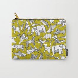 origami animal ditsy chartreuse Carry-All Pouch