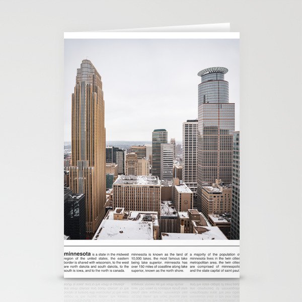 Minneapolis Skyline | Minimalist City Photography Stationery Cards