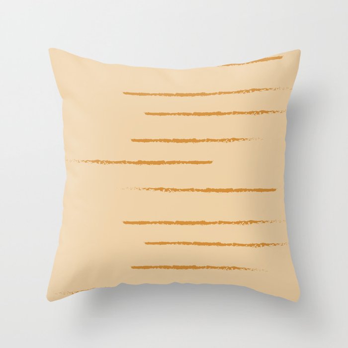 Warm Minimalism Stripe Tan Mustard Throw Pillow