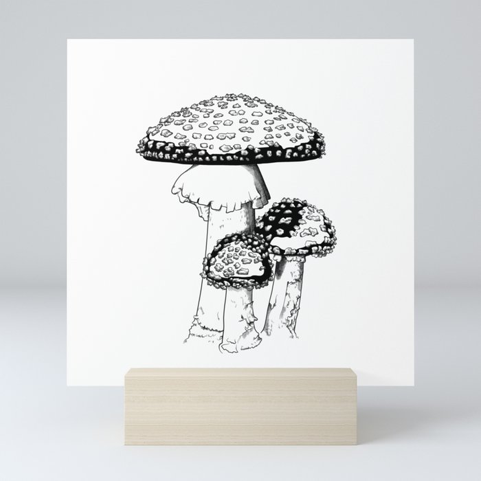 Family mushrooms Mini Art Print