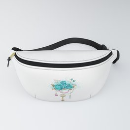 Turquoise Roses with Keys Fanny Pack