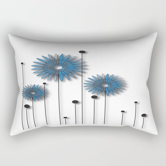 Night Flowers No. 2 Rectangular Pillow