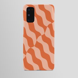 Retro Wavy Liquid Swirl Pattern in Orange and Peach Android Case