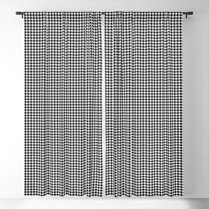 Classic Black and White Houndstooth Blackout Curtain