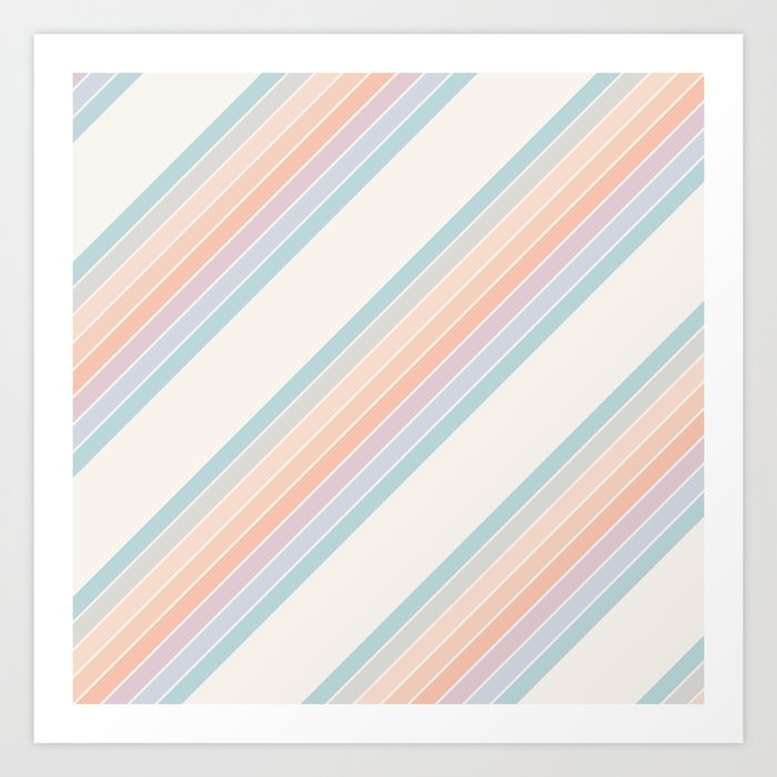 Candy Stripes - Seabreeze Art Print