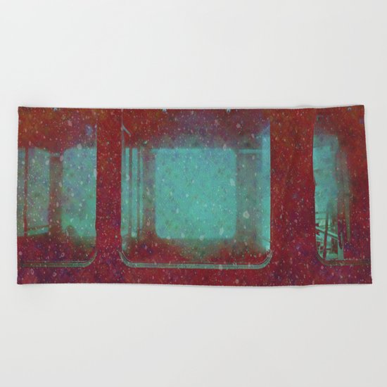 Into the City, Structure Windows Grunge Beach Towel