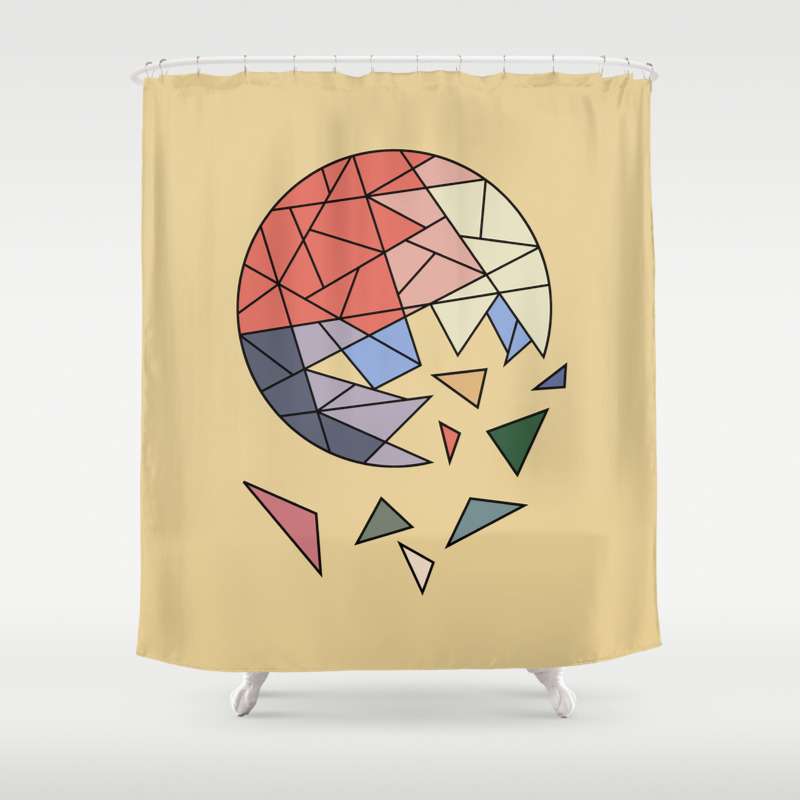 Constant Evolution Abstract Geometric Shower Curtain By