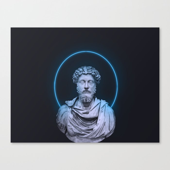 Marcus Aurelius Minimalist Neon Canvas Print