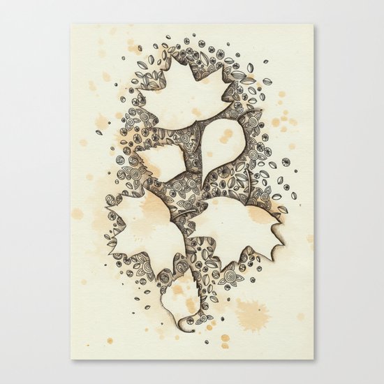 Abstract fall leaves Canvas Print