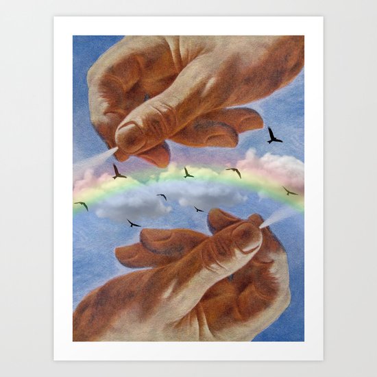 Making rainbow Art Print