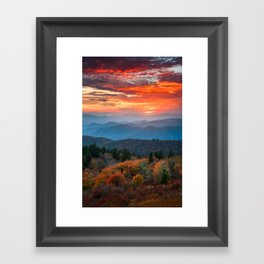 Blue Ridge Mountains NC Scenic Autumn Landscape Photography Asheville North Carolina Framed Art Print