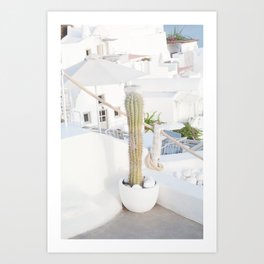 Santorini Cactus Dream #2 #minimal #wall #decor #art #society6 Art Print