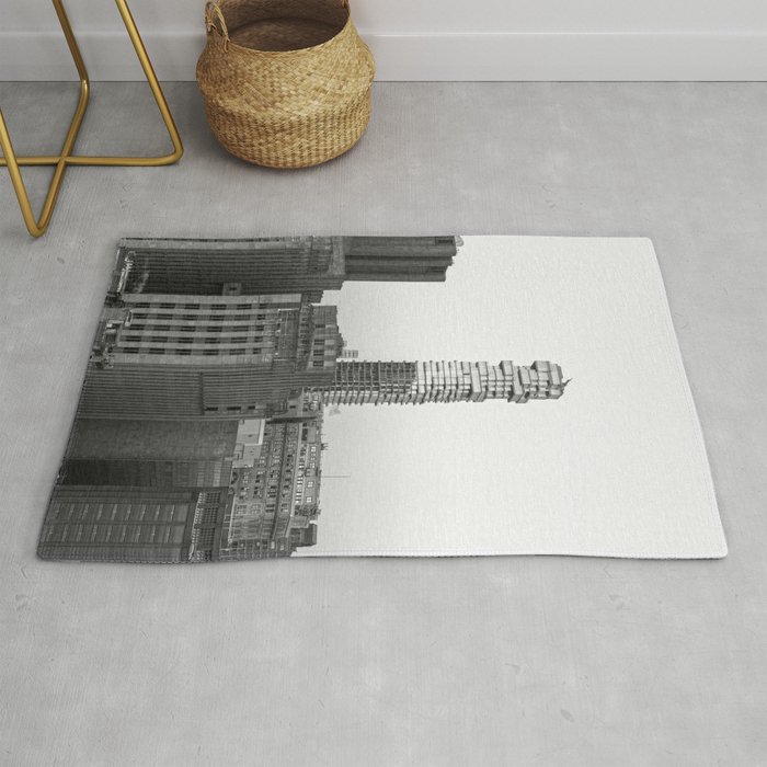 New York City Views | Architecture in NYC | Black and White Photography Rug
