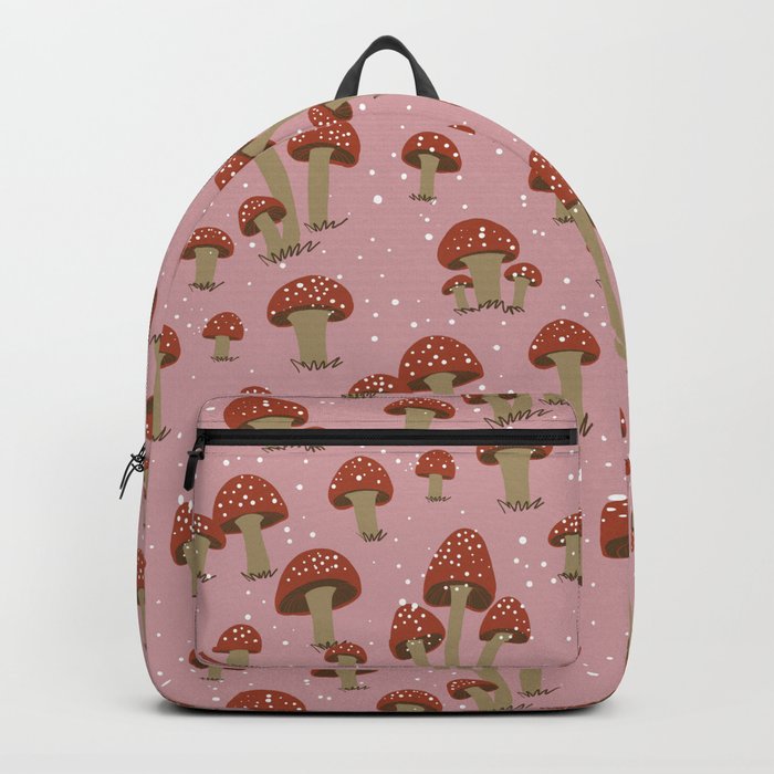 Magic Mushrooms in Pink Backpack