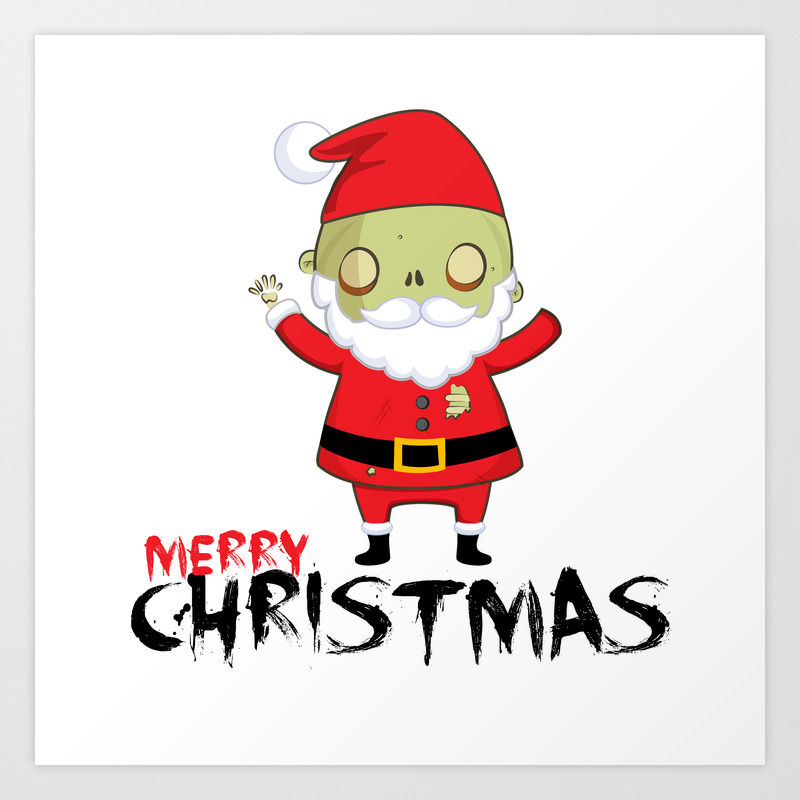 Merry Christmas Zombie 03 Art Print By Flydesign Society6
