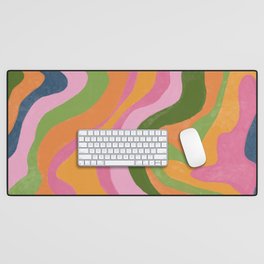 Colorful Swirl Lines in Spring Summer Colors Desk Mat