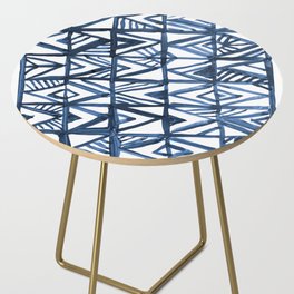 Geometric Indigo Side Table