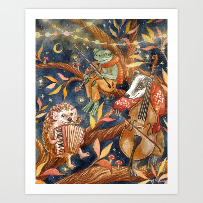 The Treetop Concert Art Print