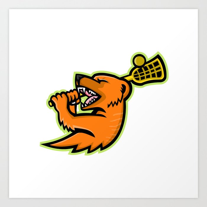 Mongoose Lacrosse Mascot Art Print