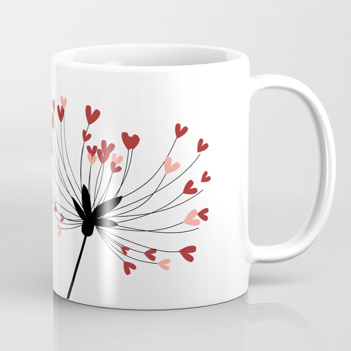 Floating Dandelion Heart Seeds by Cam Fam Creations Coffee Mug
