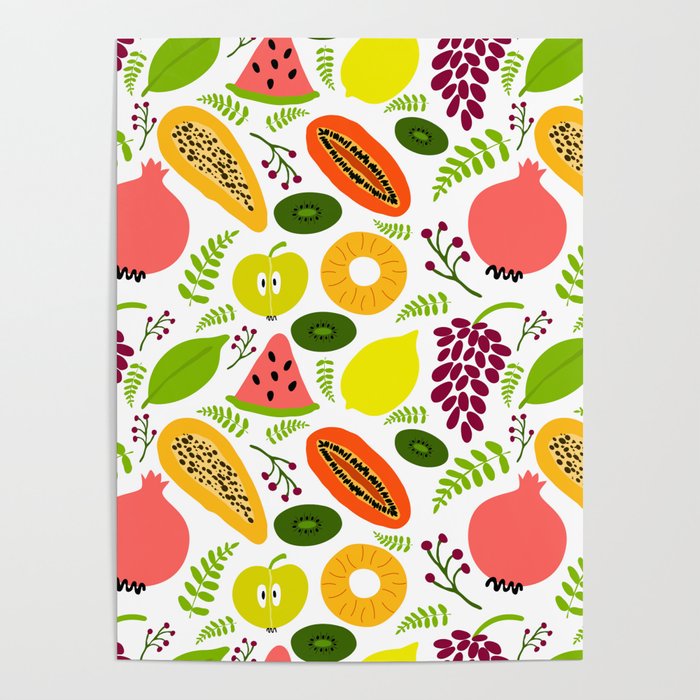 Fruit summer pattern Poster