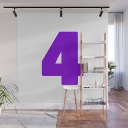 4 (Violet & White Number) Wall Mural