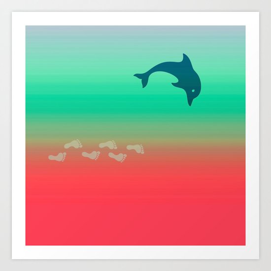 A day at the beach Art Print