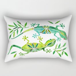 Geckos – Green Palette Rectangular Pillow