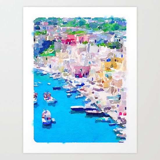Mediterranean Harbour Art Print