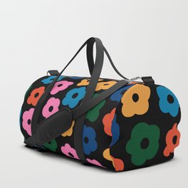 Flowers Field 1 Duffle Bag | Bold, Flowers, Summer, Green, Blue, Joyful, Maximalism, Graphicdesign, Black, Curated 