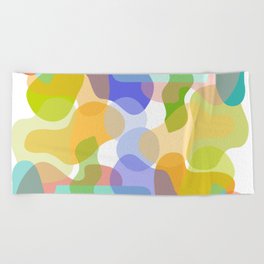 Spring summer vibrant colours abstract shapes Beach Towel