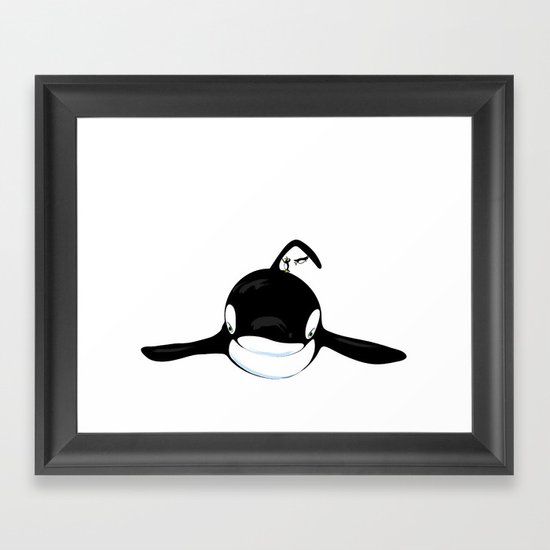 I am Flying! said Whale. Penguin says YOU ARE SWIMMING Framed Art Print