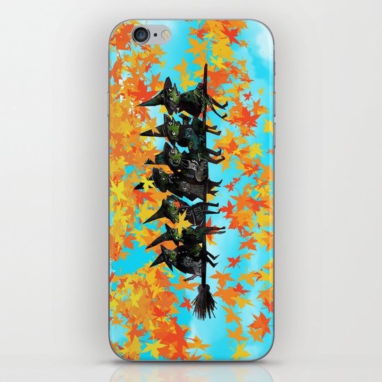 Seven Witches on a Broom. iPhone & iPod Skin
