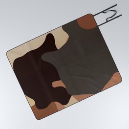 Abstraction in Brown, Tan, and Black  Picnic Blanket
