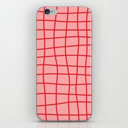 Hand Drawn Grid (red/pink) iPhone Skin