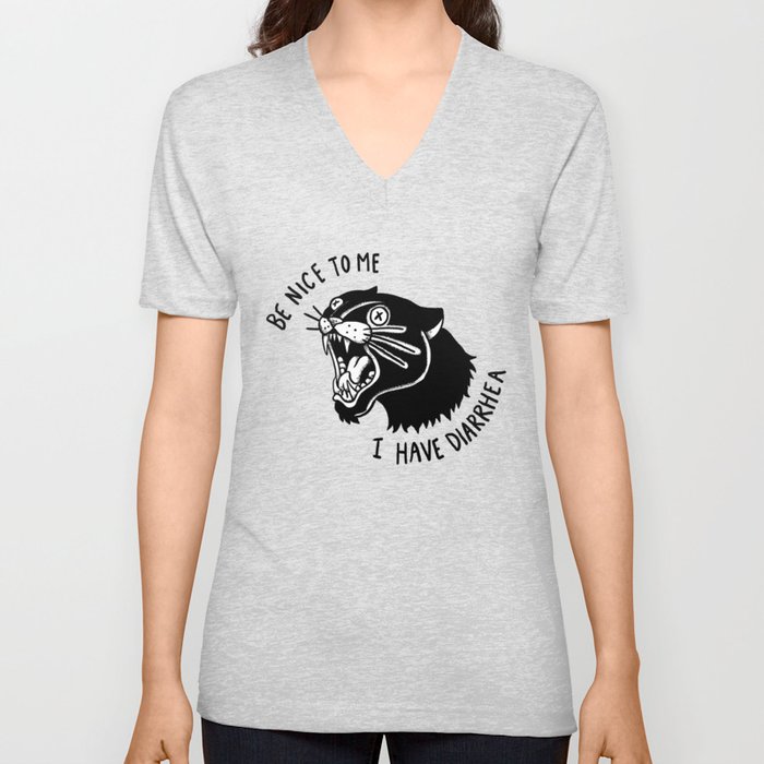 Panther Poop V Neck T Shirt