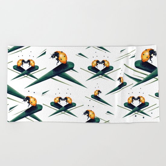 Bugs in Love (Pattern) Beach Towel