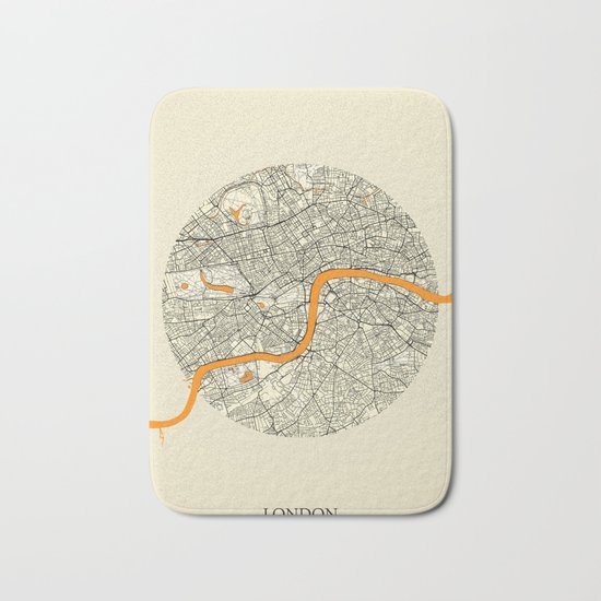 London Map Moon Bath Mat